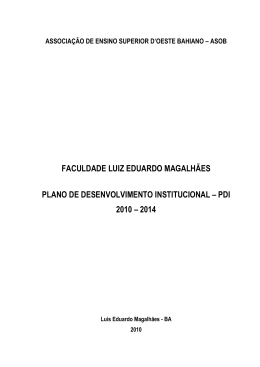 FACULDADE LUIZ EDUARDO MAGALHÃES PLANO DE