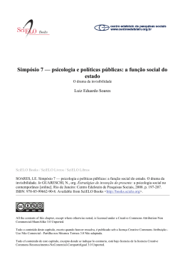 psicologia e políticas públicas: a função social do