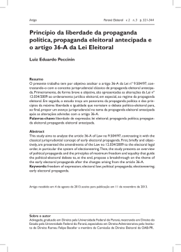 Princ&iacute;pio da liberdade da propaganda pol&iacute;tica, propaganda eleitoral