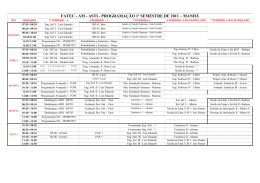 programação 1º semestre de 2011 – manhã