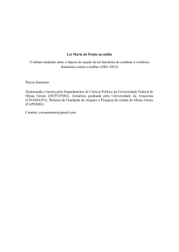 Raysa Sarmento de Sousa. Lei Maria da Penha na m&iacute;dia
