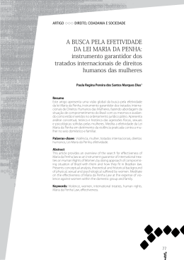 A BUSCA PELA EFETIVIDADE DA LEI MARIA DA PENhA