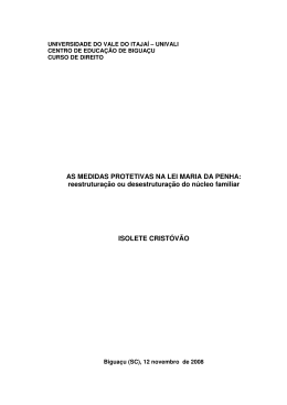 AS MEDIDAS PROTETIVAS NA LEI MARIA DA PENHA