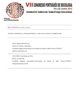Viol&ecirc;ncia Dom&eacute;stica e Mulher Ind&iacute;gena