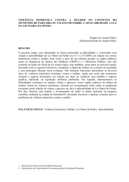 viol&ecirc;ncia dom&eacute;stica contra a mulher no contexto do munic&iacute;pio de