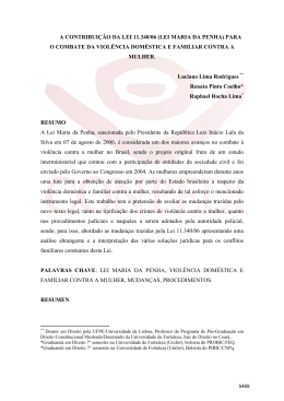 A CONTRIBUI&Ccedil;&Atilde;O DA LEI 11.340/06 (LEI MARIA DA PENHA