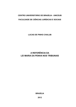 A REFER&Ecirc;NCIA DA LEI MARIA DA PENHA NOS