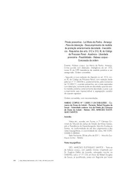 Pris&atilde;o preventiva - Lei Maria da Penha - Amea&ccedil;a