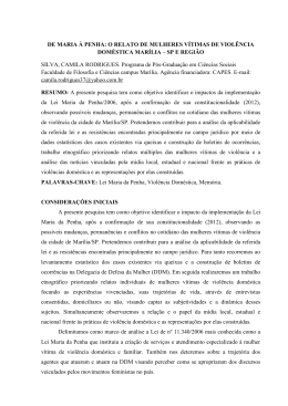 DE MARIA À PENHA: O RELATO DE MULHERES VÍTIMAS DE