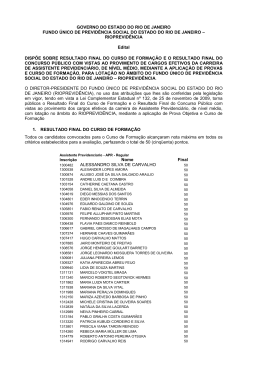 Resultado Final - Rioprevid&ecirc;ncia - Governo do Estado do Rio de