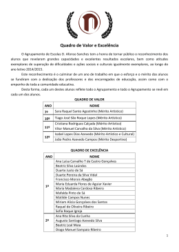 Quadro de Valor e Excelência - Agrupamento de Escolas D. Afonso