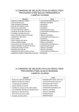 a comiss&atilde;o de sele&ccedil;&atilde;o divulga resultado provis&oacute;rio para bolsa