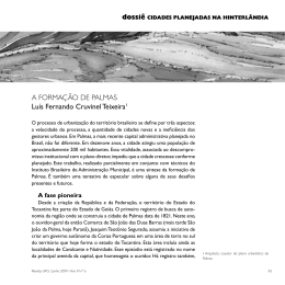 A FORMA&ccedil;&atilde;O DE PALMAS Lu&iacute;s Fernando Cruvinel - PROEC