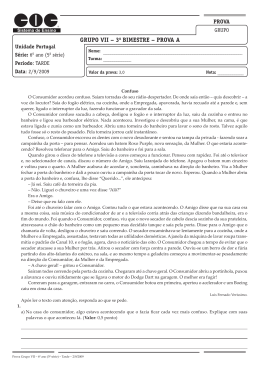 GRUPO VII &ndash; 3o BIMESTRE &ndash; PROVA A