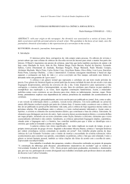 o cotidiano representado na cr&ocirc;nica jornal&iacute;stica
