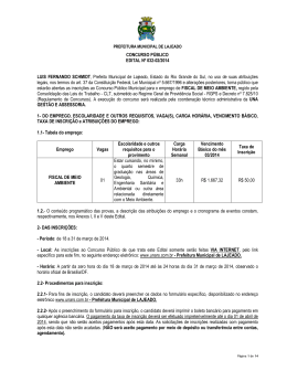 CONCURSO P&Uacute;BLICO EDITAL N&ordm; 032