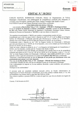 Edital 38/2013 - Notifica&ccedil;&atilde;o de Lu&iacute;s Fernando de Sousa Viegas