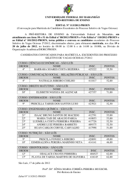 Convocação para Matrícula de Candi