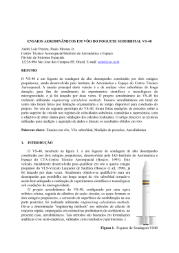 ENSAIOS AERODIN&Acirc;MICOS EM V&Ocirc;O DO FOGUETE