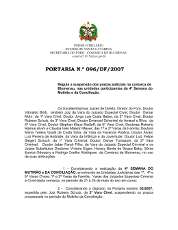 PORTARIA N.&ordm; 096/DF/2007 - Tribunal de Justi&ccedil;a de Santa Catarina