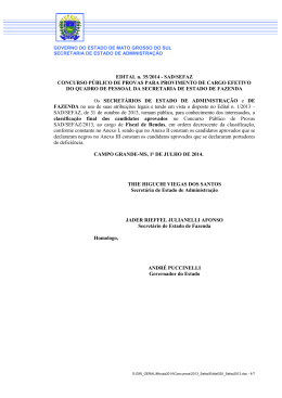 Edital n. 35/2014 - Classificação Final - Fiscal de Rendas
