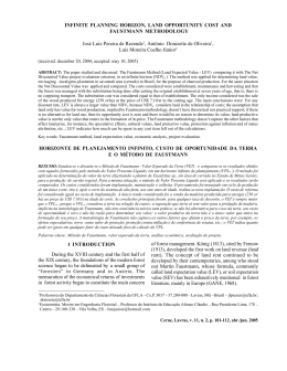 INFINITE PLANNING HORIZON, LAND OPPORTUNITY COST AND