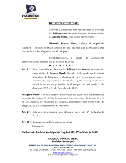 DECRETO Nº 2.917 / 2015. - Prefeitura Municipal de Itaquiraí
