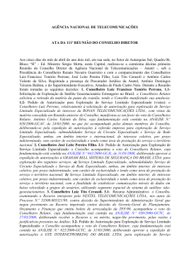 AG&Ecirc;NCIA NACIONAL DE TELECOMUNICA&Ccedil;&Otilde;ES ATA DA
