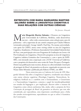 Entrevista com Margarida Martins Salomão sobre linguística