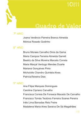quadro de valor e excelência 2010/2011