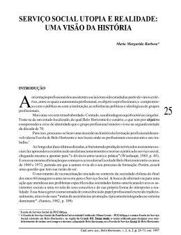 Servico Social Utopia e Realidade: Uma Vis&atilde;o Hist&oacute;rica