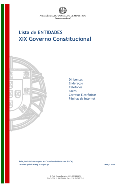 XIX Governo Constitucional - Secretaria