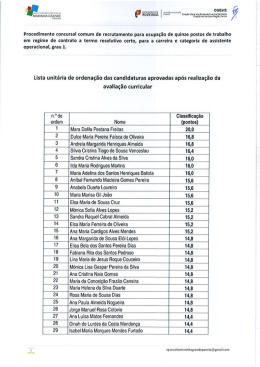 Procedimento concursai comum de recrutamento para ocupação de