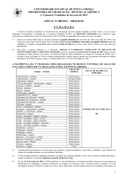 Edital 08/2014 – 2ª chamada do Vestibular de Inverno 2013