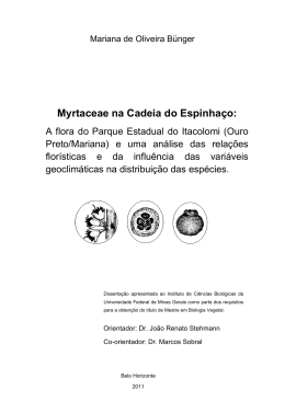 Myrtaceae na Cadeia do Espinhaço: - Biblioteca Digital de Teses e