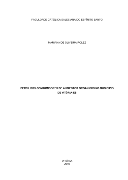 perfil dos consumidores de alimentos orgânicos no município de