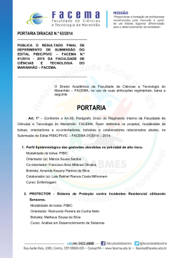 PORTARIA DIRACAD N.&ordm; 63/2014 &ndash; Publica o resultado