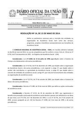 RESOLU&Ccedil;&Atilde;O N&ordm; 14, DE 15 DE MAIO DE 2014.