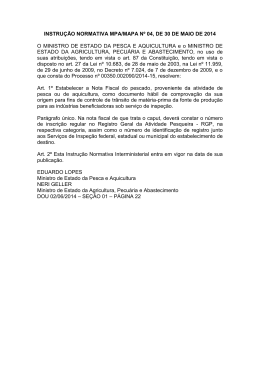 Instrução Normativa MPA/MAPA nº 04/2014