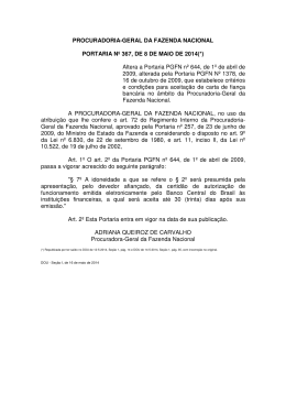 Portaria PGFN nº 367, de 8 de maio de 2014 - Procuradoria