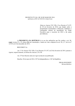 Decreto nº 8.261, de 30 de maio de 2014