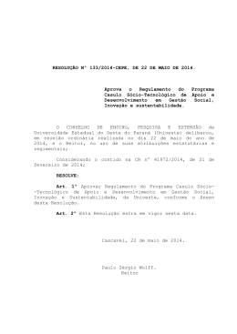 RESOLUÇÃO Nº 133/2014-CEPE, DE 22 DE MAIO DE 2014