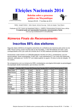 26 - 17 de Maio de 2014 - CIP - Centro de Integridade Publica