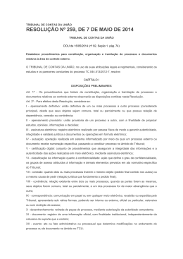 RESOLU&Ccedil;&Atilde;O N&ordm; 259, DE 7 DE MAIO DE 2014