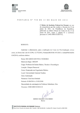 PORTARIA N° 738 DE 15 DE MAIO DE 2014 O Reitor do