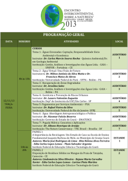 PROGRAMA&Ccedil;&Atilde;O GERAL