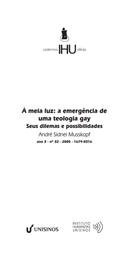 &Agrave; meia luz: a emerg&ecirc;ncia de uma teologia gay