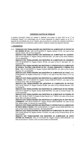 CONVEN&Ccedil;&Atilde;O COLETIVA DE TRABALHO