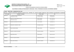 Relatório de famílias previamente aprovadas para o PNRA