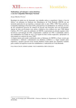 do Trabalho - XIII Encontro de Hist&oacute;ria Anpuh-Rio